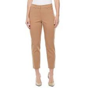 NWT LIZ CLAIBORNE STRAIGHT FIT ANKLE PANTS SIGNATURE CARAMEL 10T (TALL)